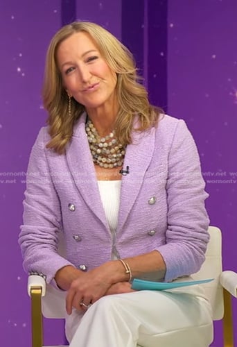 Lara's lilac cropped blazer on Good Morning America