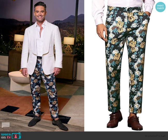 Lars Amadeus Floral Dress Pants worn by Jesse Lally on The Valley