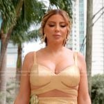 Larsa’s gold cutout dress on The Real Housewives of Miami