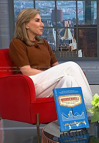 Laura Gassner Otting’s brown cardigan on NBC News Daily