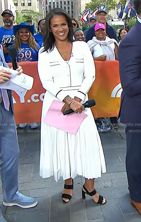 Laura's black suede heel sandals on Today