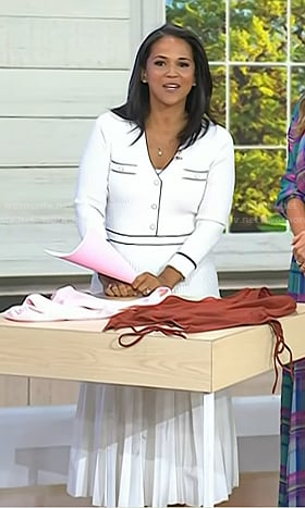 Laura’s white pleated dress on Today