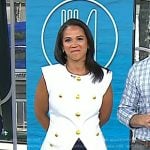 Laura’s white vest with gold buttons on Today