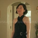 Laurel’s navy belted halter neck dress on The Summer I Turned Pretty