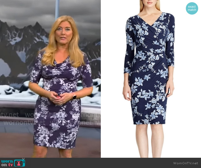 LAUREN Ralph Lauren Floral Dress worn by Kelly Cass on CBS Mornings
