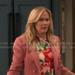 Leanne’s floral dress and pink blazer on Leanne