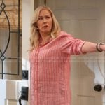 Leanne’s red striped shirt dress on Leanne
