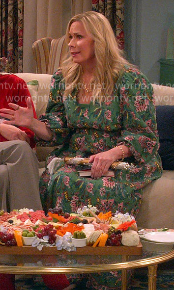Leanne's green floral maxi dress on Leanne