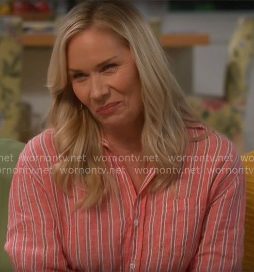 Leanne's red striped shirt on Leanne
