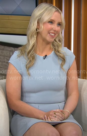 Leigha Stepp Tingle’s blue cap-sleeve dress on CBS Mornings