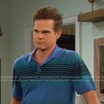 Leo’s blue stripe polo on Days of our Lives