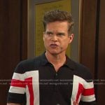 Leo’s black colorblock stripe polo on Days of our Lives
