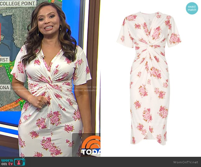 Les Reveries Twist Front Drape Dress worn by Adelle Caballero on Today