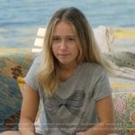 Liberty’s gray bow print tee on We Were Liars