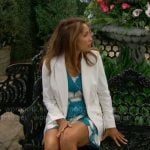 Lily’s turquoise floral dress and white blazer on The Young and the Restless