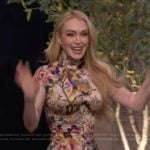 Lindsay Lohan’s bird print mini dress on Live with Kelly and Mark