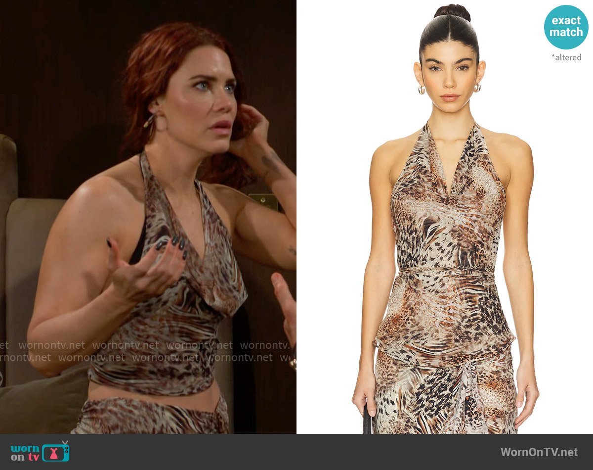 Lioness Banks Halter Top worn by Sally Spectra (Courtney Hope) on The Young and the Restless