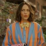Lisa’s multicolored quilt clutch bag on And Just Like That