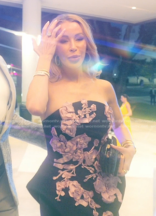 Lisa's floral embroidered strapless gown on The Real Housewives of Miami