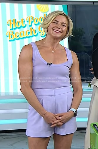 Liz Plosser’s lilac knit tank and shorts on Today