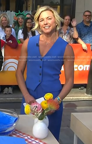 Liz Plosser’s blue vest and pants on Today