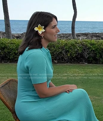 Liz’s blue ribbed polo dress on Today