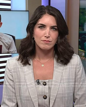 Liz's grey plaid top and blazer on Today