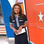 Kaylee’s navy denim trim maxi dress on Today