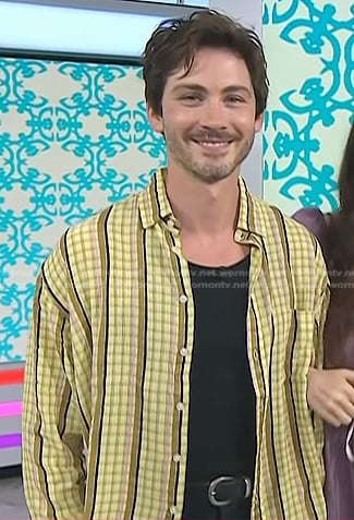 Logan Lerman’s yellow plaid shirt on Today