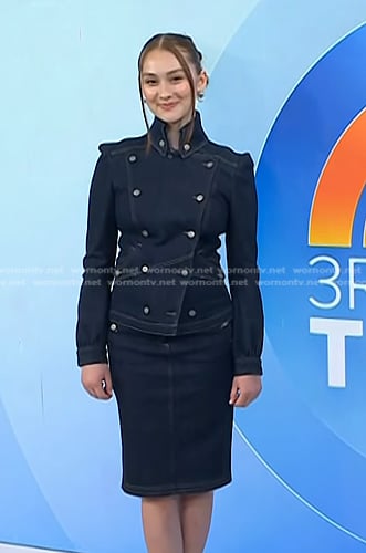Lola Tung’s deni jacket and skirt on Today