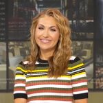 Lori’s strip ribbed short sleeve sweater on Good Morning America