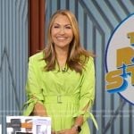Lori’s green tie sleeve belted dress on Good Morning America