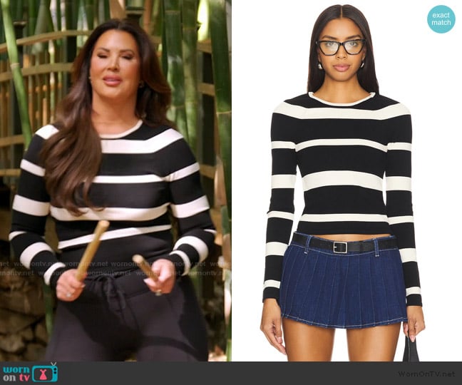 Lovers and Friends Miriam Striped Sweater worn by Emily Simpson on The Real Housewives of Orange County