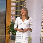 Ginger’s white striped knit dress on Good Morning America