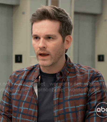 Lucas's brown checked shirt on General Hospital