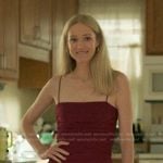 Lucinda’s burgundy ruched mini dress on The Summer I Turned Pretty