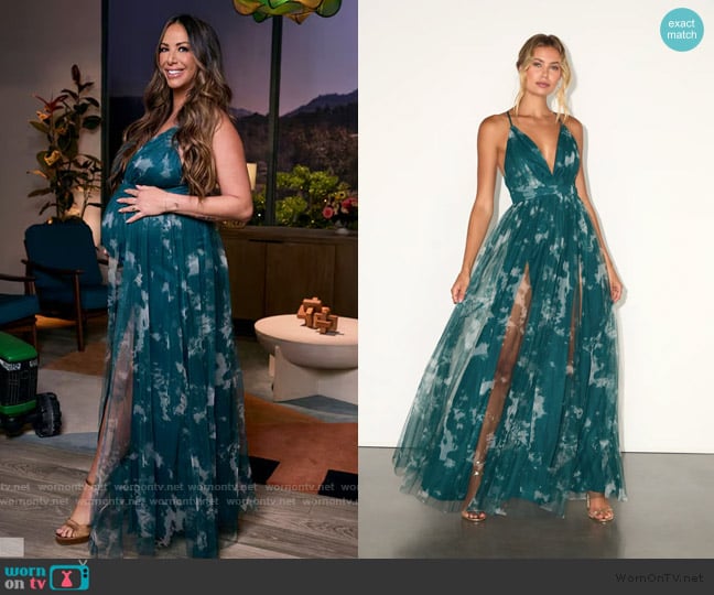 Lulus Elegant Moment Emerald Green Tie-Dye Backless Maxi Dress worn by Kristen Doute on The Valley