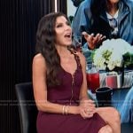 Heather Dubrow’s burgundy buckle detail dress on E! News