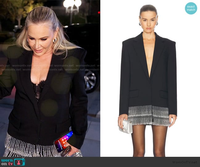 Mach and Mach Crystal Fringe Blazer Dress worn by Shannon Beador on The Real Housewives of Orange County