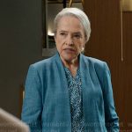 Madeline’s blue weave print blazer on Matlock