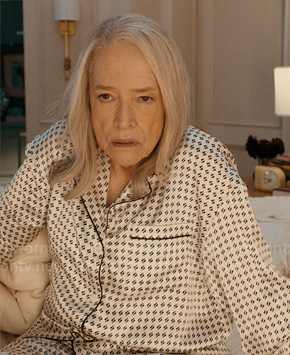 Madeline’s white printed pajamas on Matlock