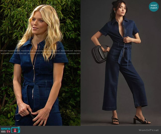 Maeve The Colette Weekend Denim Jumpsuit worn by Catherina Greene (AnnaLynne McCord) on Days of our Lives