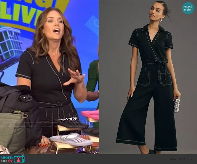 Maeve Wrapped Culotte Jumpsuit worn by Monica Mangin on Live with Kelly and Mark