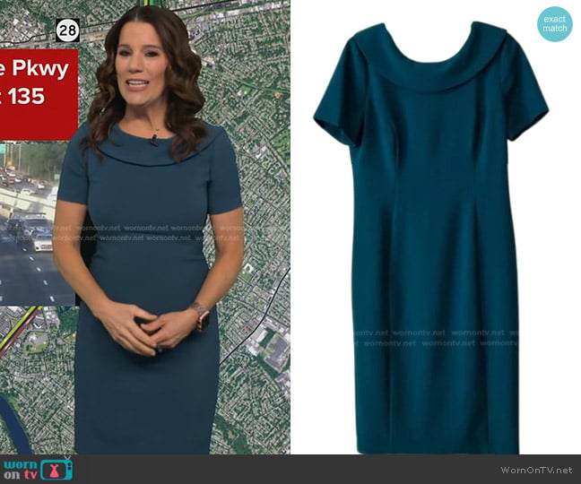 Maggy London Short Sleeve Dress worn by Heather O’Rourke on Good Morning America