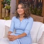 Ginger’s blue ribbed polo dress on Good Morning America
