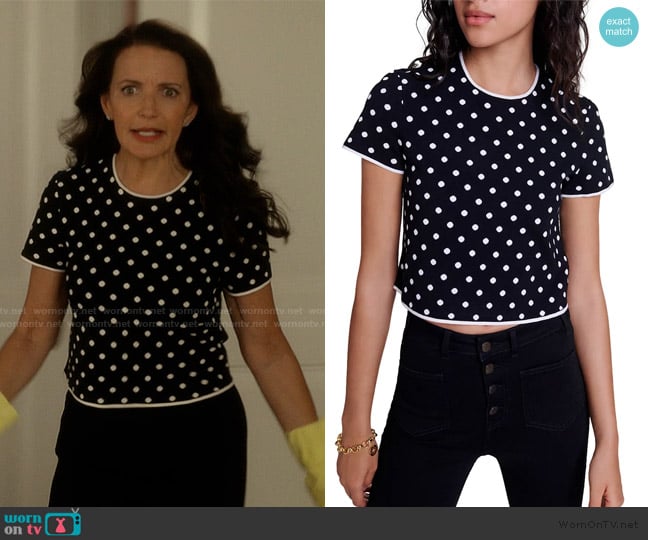 Maje Momendots Sweater worn by Charlotte York (Kristin Davis) on And Just Like That