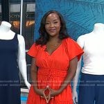 Makho’s red tie waist dress on Today