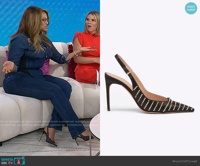 Tyra Banks’s studded slingback pumps on Today