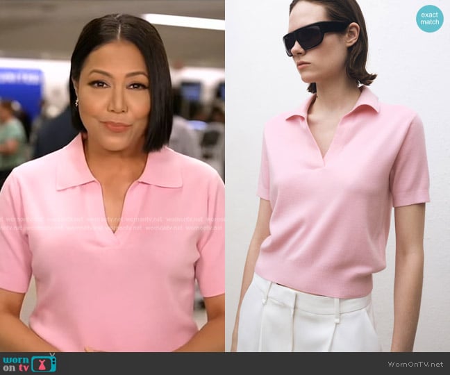 Stephanie’s pink polo on Good Morning America