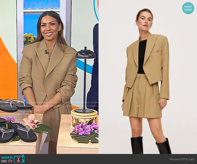 Mango Trim Crop Blazer and Shorts With Darts Detail worn by  on Today